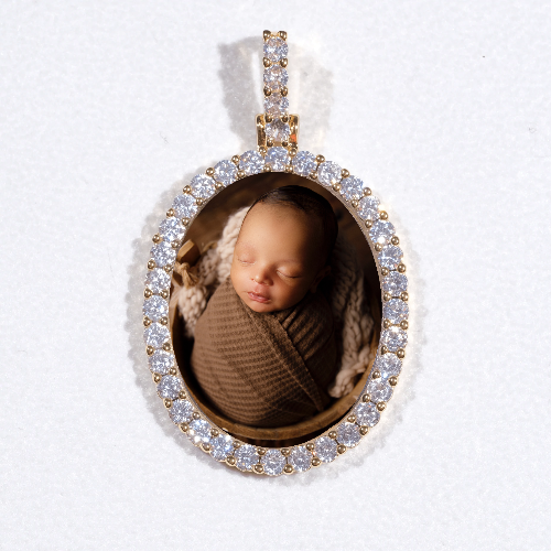 3D Oval Custom Picture Pendant