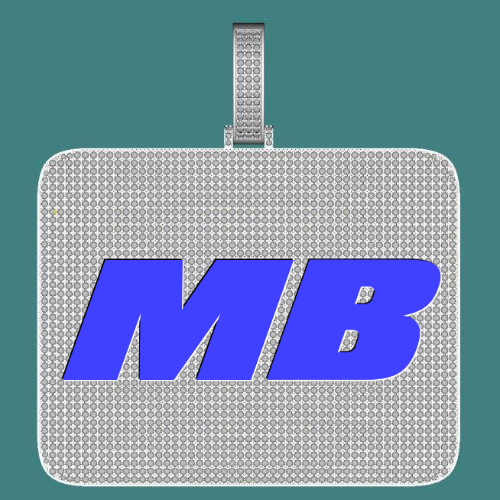 CUSTOM LETTER NECKLACE 3D BIG SQUARE
