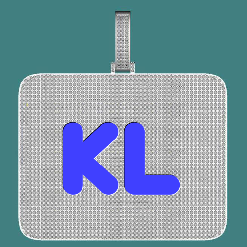 CUSTOM LETTER NECKLACE 3D BIG SQUARE