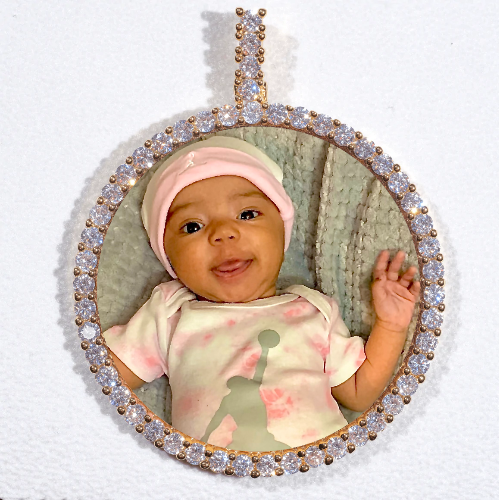 LARGE 3D CIRCLE CUSTOM PICTURE PENDANT