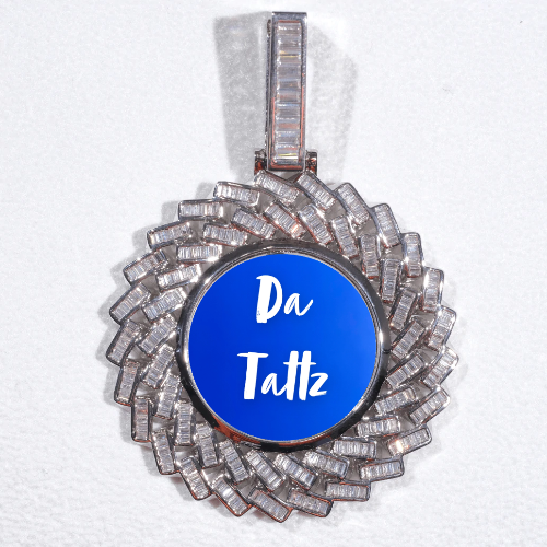 Large 3D Baguette Custom Picture Pendant