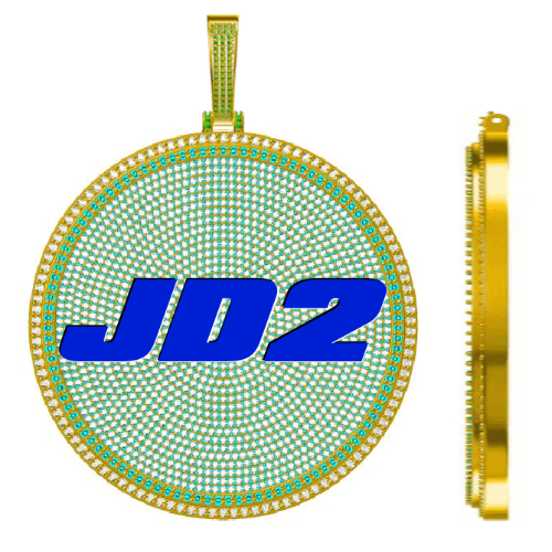 CUSTOM LETTER NECKLACE 3D BIG DISC