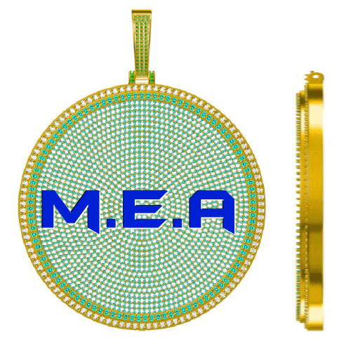 CUSTOM LETTER NECKLACE 3D BIG DISC