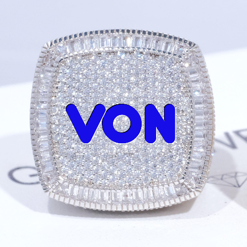 CUSTOM LETTER 3D ICED RING