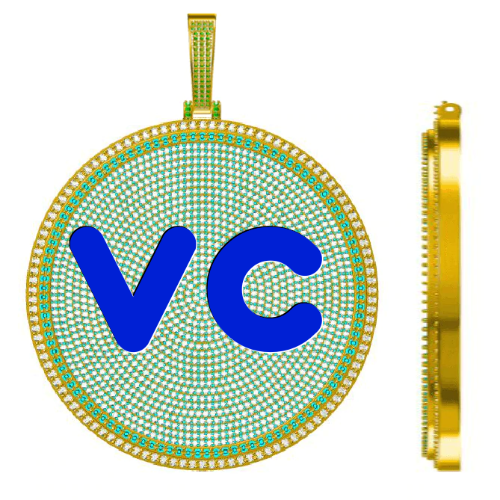 CUSTOM LETTER NECKLACE 3D BIG DISC