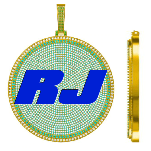 CUSTOM LETTER NECKLACE 3D BIG DISC