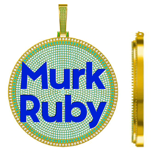 CUSTOM LETTER NECKLACE 3D BIG DISC