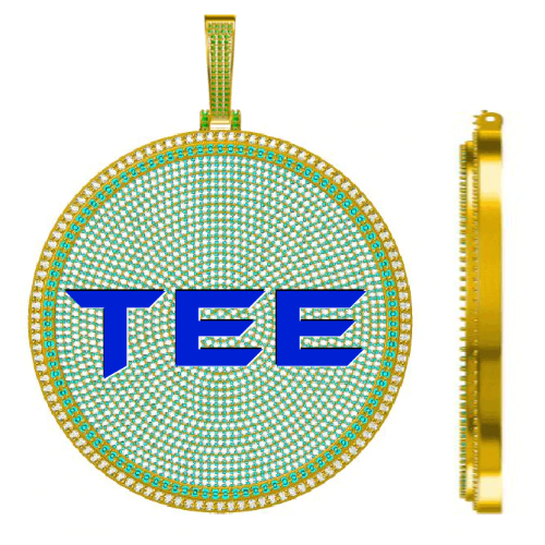 CUSTOM LETTER NECKLACE 3D BIG DISC