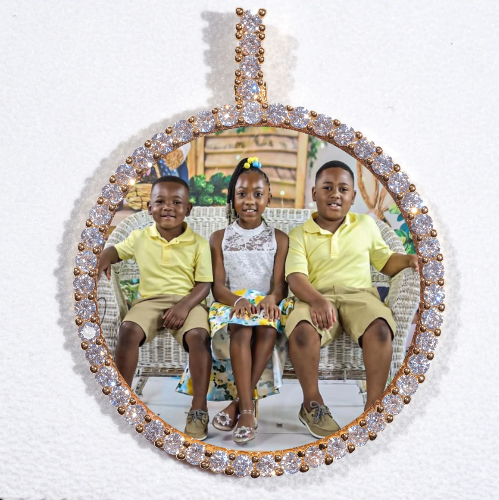 LARGE 3D CIRCLE CUSTOM PICTURE PENDANT