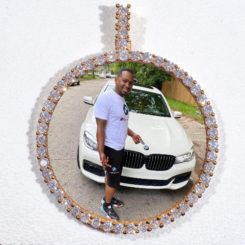 LARGE 3D CIRCLE CUSTOM PICTURE PENDANT