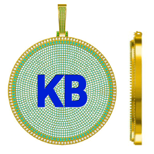 CUSTOM LETTER NECKLACE 3D BIG DISC