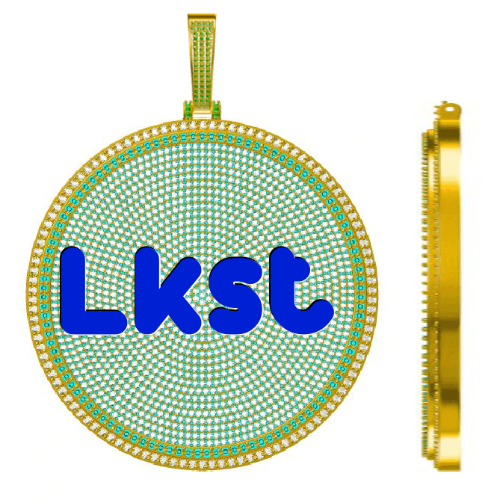 CUSTOM LETTER NECKLACE 3D BIG DISC