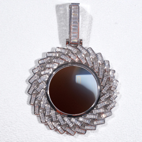 Large 3D Baguette Custom Picture Pendant