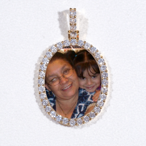 3D Oval Custom Picture Pendant