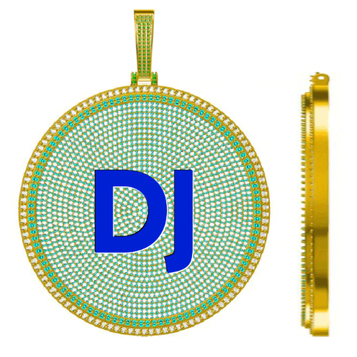CUSTOM LETTER NECKLACE 3D BIG DISC