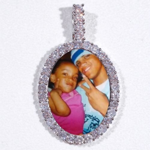 Large 3D Oval Custom Picture Pendant
