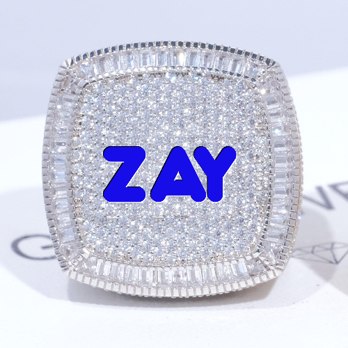 CUSTOM LETTER 3D ICED RING