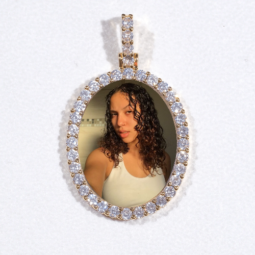 3D Oval Custom Picture Pendant