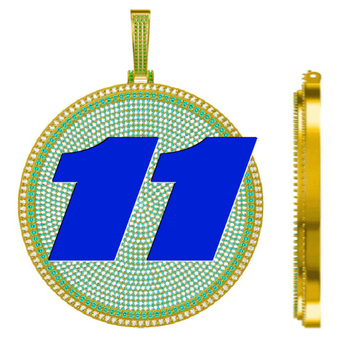 CUSTOM LETTER NECKLACE 3D BIG DISC