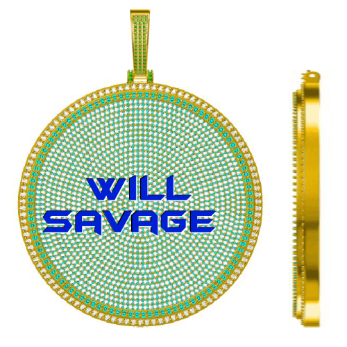 CUSTOM LETTER NECKLACE 3D BIG DISC