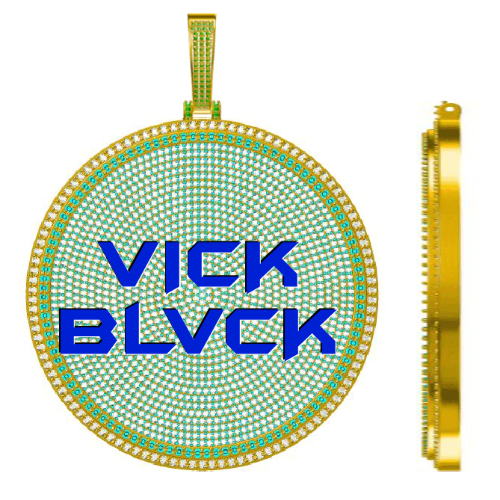 CUSTOM LETTER NECKLACE 3D BIG DISC