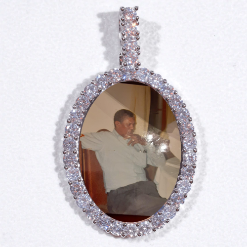 Large 3D Oval Custom Picture Pendant