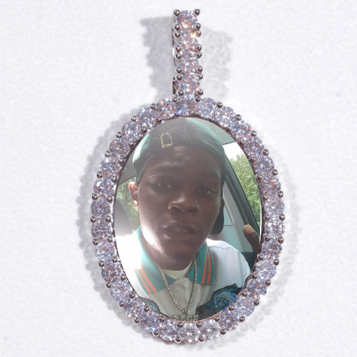 Large 3D Oval Custom Picture Pendant