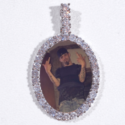 Large 3D Oval Custom Picture Pendant