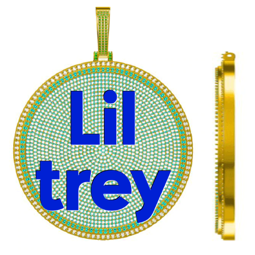 CUSTOM LETTER NECKLACE 3D BIG DISC