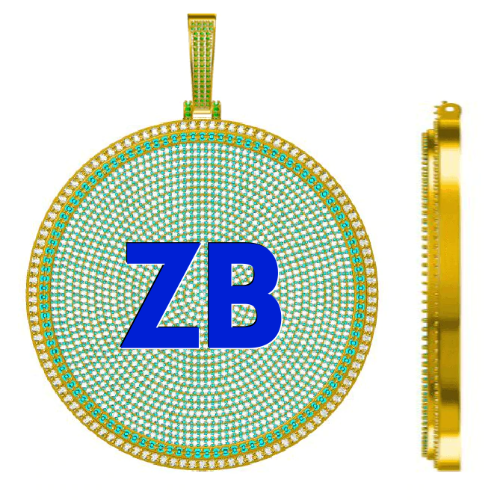 CUSTOM LETTER NECKLACE 3D BIG DISC