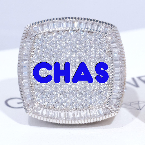 CUSTOM LETTER 3D ICED RING