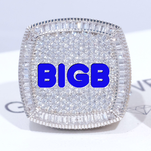 CUSTOM LETTER 3D ICED RING