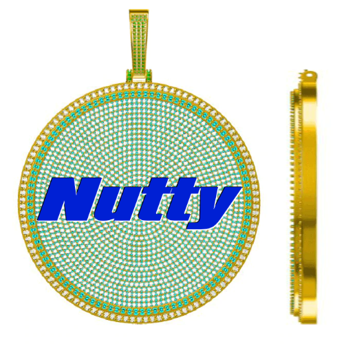 CUSTOM LETTER NECKLACE 3D BIG DISC