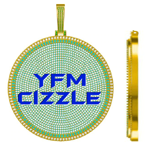 CUSTOM LETTER NECKLACE 3D BIG DISC