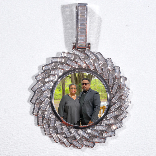 Large 3D Baguette Custom Picture Pendant