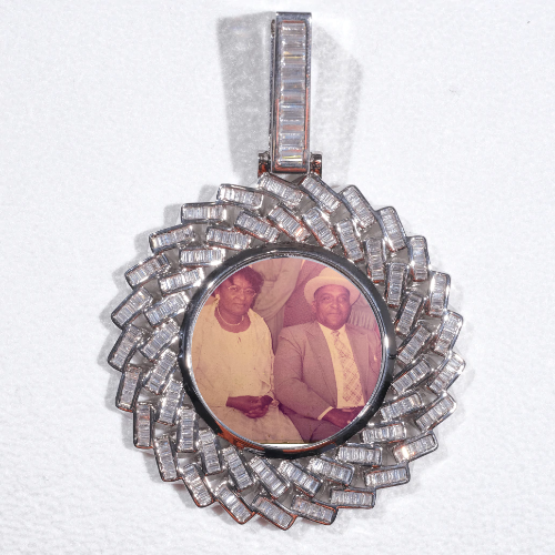 Large 3D Baguette Custom Picture Pendant