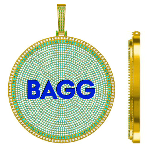 CUSTOM LETTER NECKLACE 3D BIG DISC