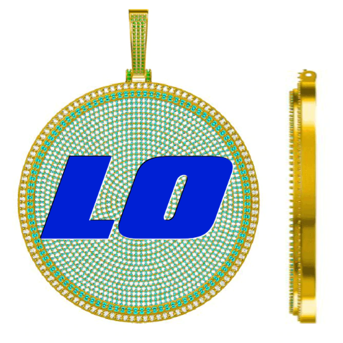 CUSTOM LETTER NECKLACE 3D BIG DISC