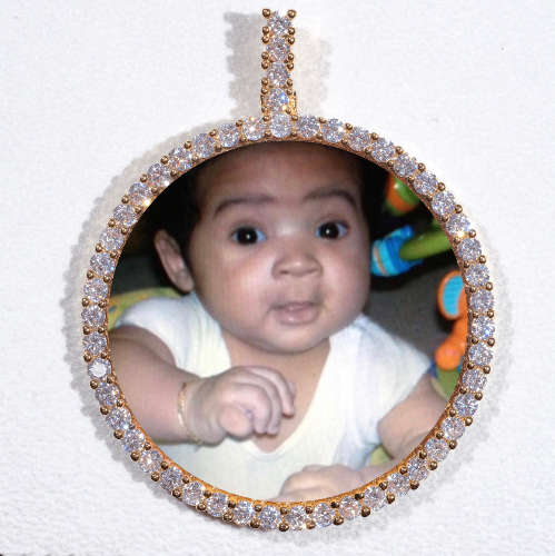 LARGE 3D CIRCLE CUSTOM PICTURE PENDANT