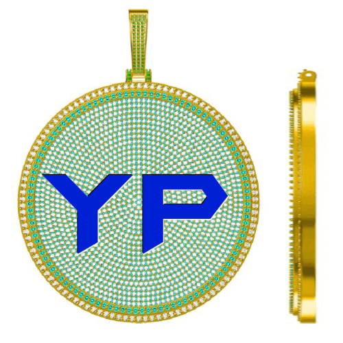 CUSTOM LETTER NECKLACE 3D BIG DISC