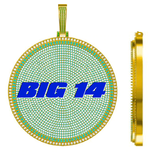 CUSTOM LETTER NECKLACE 3D BIG DISC