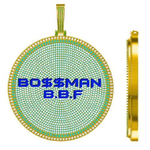 CUSTOM LETTER NECKLACE 3D BIG DISC