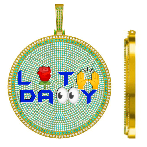 CUSTOM LETTER NECKLACE 3D BIG DISC