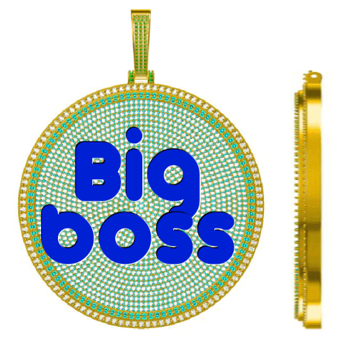 CUSTOM LETTER NECKLACE 3D BIG DISC