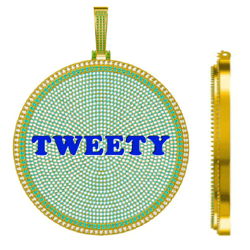 CUSTOM LETTER NECKLACE 3D BIG DISC