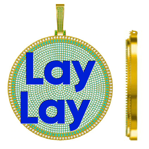 CUSTOM LETTER NECKLACE 3D BIG DISC