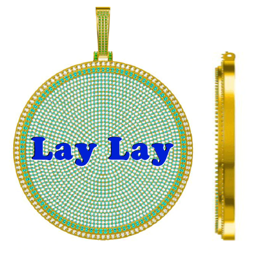 CUSTOM LETTER NECKLACE 3D BIG DISC