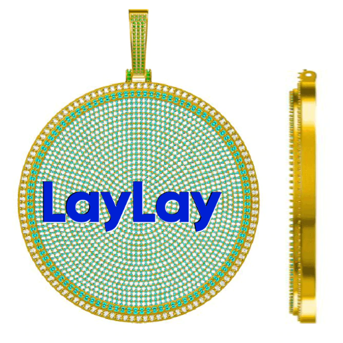 CUSTOM LETTER NECKLACE 3D BIG DISC