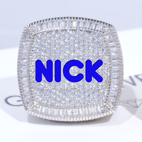 CUSTOM LETTER 3D ICED RING