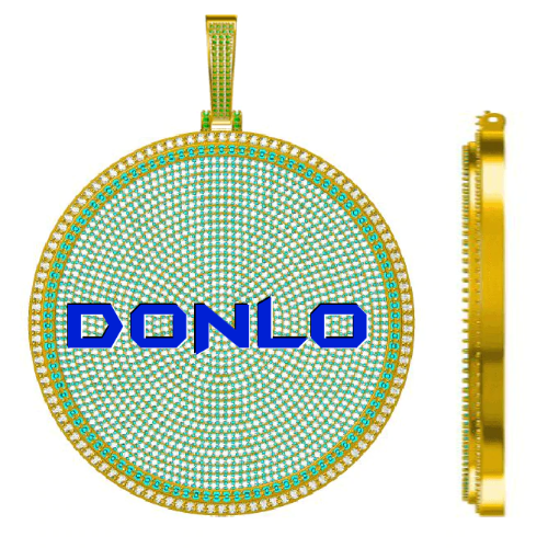 CUSTOM LETTER NECKLACE 3D BIG DISC